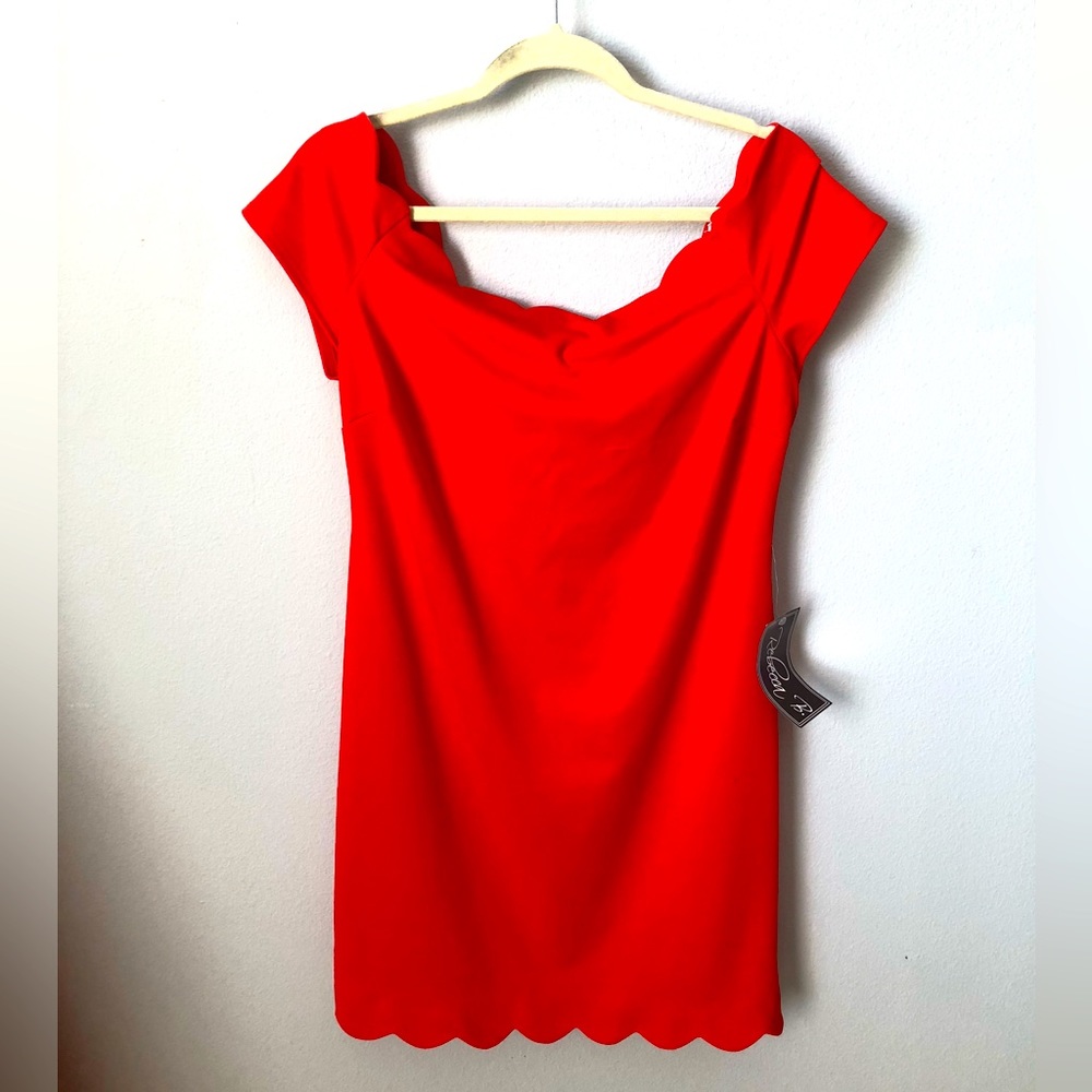 Orange Scalloped Edge Dress